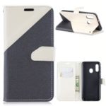 Sand-like Grain Dual-color Leather Phone Cover for Samsung Galaxy A20e – White