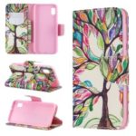Printing Style PU Leather Flip Stand Phone Case for Samsung Galaxy A20e / A10e – Colorized Tree