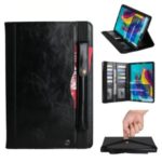 [Multi-slot Wallet] Retro Crazy Horse PU Leather Case with [Pen Pouch] for Samsung Galaxy Tab S5e SM-T720 – Black