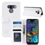 Crazy Horse Wallet Leather Stand Case for LG K50 – White