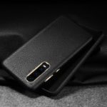 X-LEVEL 5Pcs/Pack Litchi Skin PU Leather Magnetic Protective Casing for Huawei P30 – Black