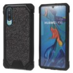 Glitter Powder Anti-drop PC + TPU Hybrid Cellphone Cover for Huawei P30 – Black