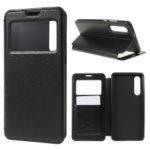 ROAR KOREA View Window Noble Stand Leather Phone Shell for Huawei P30 – Black