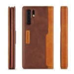 LC.IMEEKE LC-001 Series Leather Card Holder Phone Case for Huawei P30 Pro – Brown