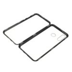 Magnetic Adsorption Metal Frame + Double Glass Back Full Protection Phone Shell for Huawei P30 Lite/Nova 4e – Black