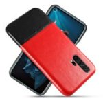 KSQ PU Leather Coated TPU Dual-color Phone Cover for Huawei Honor 20 Pro – Red / Black