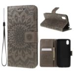 Imprint Sunflower Wallet Leather Stand Case for Huawei Honor 8S / Y5 (2019) – Grey