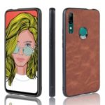 PU Leather TPU Coated + PC Back Phone Cover for Huawei Y9 Prime 2019 /  P Smart Z – Brown