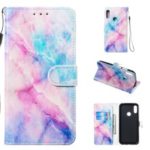 Pattern Printing Leather Wallet Stand Phone Case for Huawei Y6 (2019, with Fingerprint Sensor) / Y6 Prime (2019) – Style A