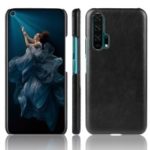 Litchi Texture PU Leather Coated Hard PC Phone Case for Huawei Honor 20 Pro – Black
