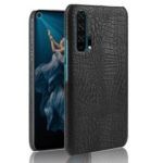 Crocodile Texture PU Leather Coated PC Phone Cover for Huawei Honor 20 Pro – Black