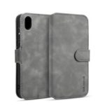 DG.MING Retro Style Leather Wallet Stand Case for Huawei Y5 (2019) – Grey