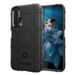 Shock Resistant Rugged Square Grid Texture TPU Phone Casing for Huawei Honor 20 Pro – Black