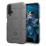 Rugged Square Grid Texture Anti-shock TPU Phone Case for Huawei Honor 20 – Grey