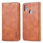 AZNS Retro Style PU Leather Card Holder Case for Huawei Y7 (2019) – Brown