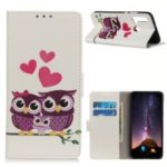 Pattern Printing Stand Leather Mobile Casing for Huawei P20 lite (2019)/nova 5i – Sweet Owl Family
