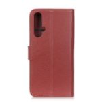 Litchi Skin Leather Wallet Case for Huawei nova 5 / nova 5 Pro – Brown