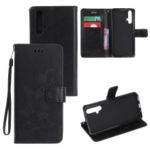 Imprint Butterfly Flowers Leather Wallet Case for Huawei Honor 20 – Black