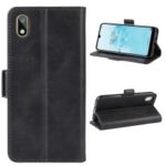 Magnetic Double Clasp Leather Wallet Stand Case for Huawei Y5 (2019) – Black