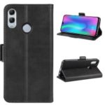 Magnetic Double Clasp Leather Wallet Stand Case for Huawei Honor 10 Lite – Black