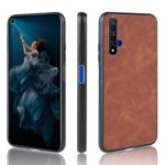 PU Leather Coated TPU Back Phone Casing for Huawei Nova 5 – Brown
