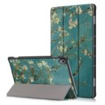 Pattern Printing PU Leather Tri-fold Stand Tablet Case for Huawei MediaPad M6 10.8-inch – Apricot Blossom