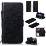 Imprint Flower Leather Mobile Shell for Huawei Y9 Prime 2019 / Huawei P Smart Z – Black