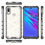 Honeycomb TPU + PC + Silicone Phone Cover for Huawei Y6 (2019, with Fingerprint Sensor) / Y6 Prime (2019) – White