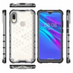 Honeycomb TPU + PC + Silicone Phone Cover for Huawei Y6 (2019, with Fingerprint Sensor) / Y6 Prime (2019) – White