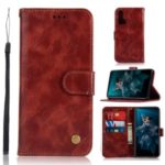Premium Vintage Leather Wallet Case for Huawei Honor 20 – Wine Red