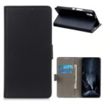For Motorola Moto E6 PU Leather Phone Shell with Wallet Stand – Black