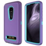 Detachable Shockproof Drop-proof Dust-proof PC + TPU Hybrid Shell for Moto Z4 Play – Purple / Cyan