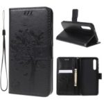 Imprint Cat and Tree Pattern Wallet Leather Stand Case for Xiaomi Mi 9 SE – Black