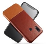 KSQ Bi-color TPU+PU Leather Phone Cover for Xiaomi Redmi Note 7 / Note 7 Pro (India) / Note 7S – Dark Brown / Light Brown