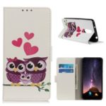 Pattern Printing Leather Wallet Stand Casing for Xiaomi Redmi K20/Mi 9T/Redmi K20 Pro/Mi 9T Pro – Owls and Hearts