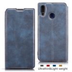 Ultra-thin Simple Style Leather Flip Phone Cover Case with Card Slots for Xiaomi Redmi Note 7 – Blue