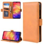 Dual-clasp Leather Wallet Stand Phone Case Cover for Xiaomi Redmi Note 7 / Note 7 Pro (India) / Note 7S – Light Brown