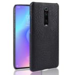 Crocodile Texture PU Leather Coated PC Phone Case for Xiaomi Redmi K20/Redmi K20 Pro/Xiaomi Mi 9T/Xiaomi Mi 9T Pro – Black