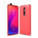 Carbon Fibre Brushed TPU Case for Xiaomi Redmi K20 / Mi 9T / Redmi K20 Pro / Mi 9T Pro – Red