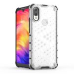 Honeycomb Shock Absorber TPU + PC + Silicone Phone Case Cover for Xiaomi Redmi 7 – White