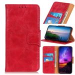 Crazy Horse Texture Magnetic Wallet PU Leather Phone Case for Xiaomi Redmi 7A – Red