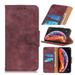 Vintage Style PU Leather Wallet Phone Shell for Xiaomi Mi Mix 3 5G – Purple