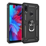 360 Degree Rotatable Ring Kickstand Armor PC+TPU Phone Cover for Xiaomi Redmi Note 7 / Note 7S / Note 7 Pro (India) – Black