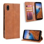 Vintage Style PU Leather Wallet Phone Cover for Xiaomi Redmi 7A – Brown