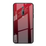 Gradient Color Glass + TPU Hybrid Case for Xiaomi Redmi K20 / K20 Pro / Mi 9T / Mi 9T Pro – Red / Black