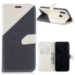 Sand-like Grain Dual-color PU Leather Wallet Stand Phone Cover for Xiaomi Redmi Note 7 / Note 7 Pro (India) / Note 7S – White