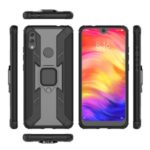 Warrior Style Ring Kickstand PC+TPU Phone Cover for Xiaomi Redmi Note 7 / Note 7 Pro (India) / Note 7S – Black