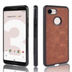 PU Leather Coated TPU + PC Hybrid Back Case for Google Pixel 3 XL – Brown