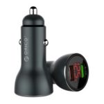 ORICO UPF-K2 30W Dual-USB Fast Car Charger with LED Display for iPhone Samsung Huawei etc. – Black