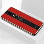 Electroplated TPU Frame + Plexiglass PC Back Hybrid Case for OPPO A9 – Red
